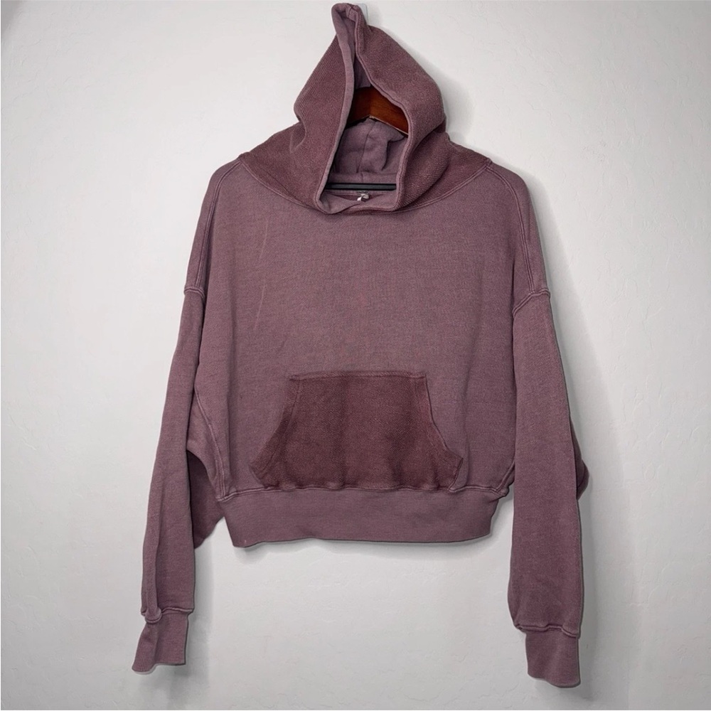FREE PEOPLE joey cropped hoodie mauve purple brown small